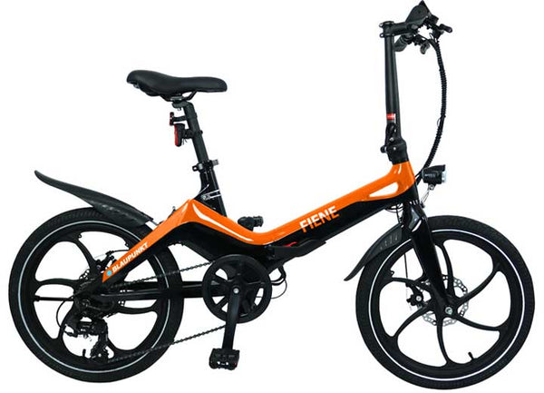 Blaupunkt Fiene Folding Electric Bike, Orange/Black, 20" Tires, 36V 350W • APD200-M