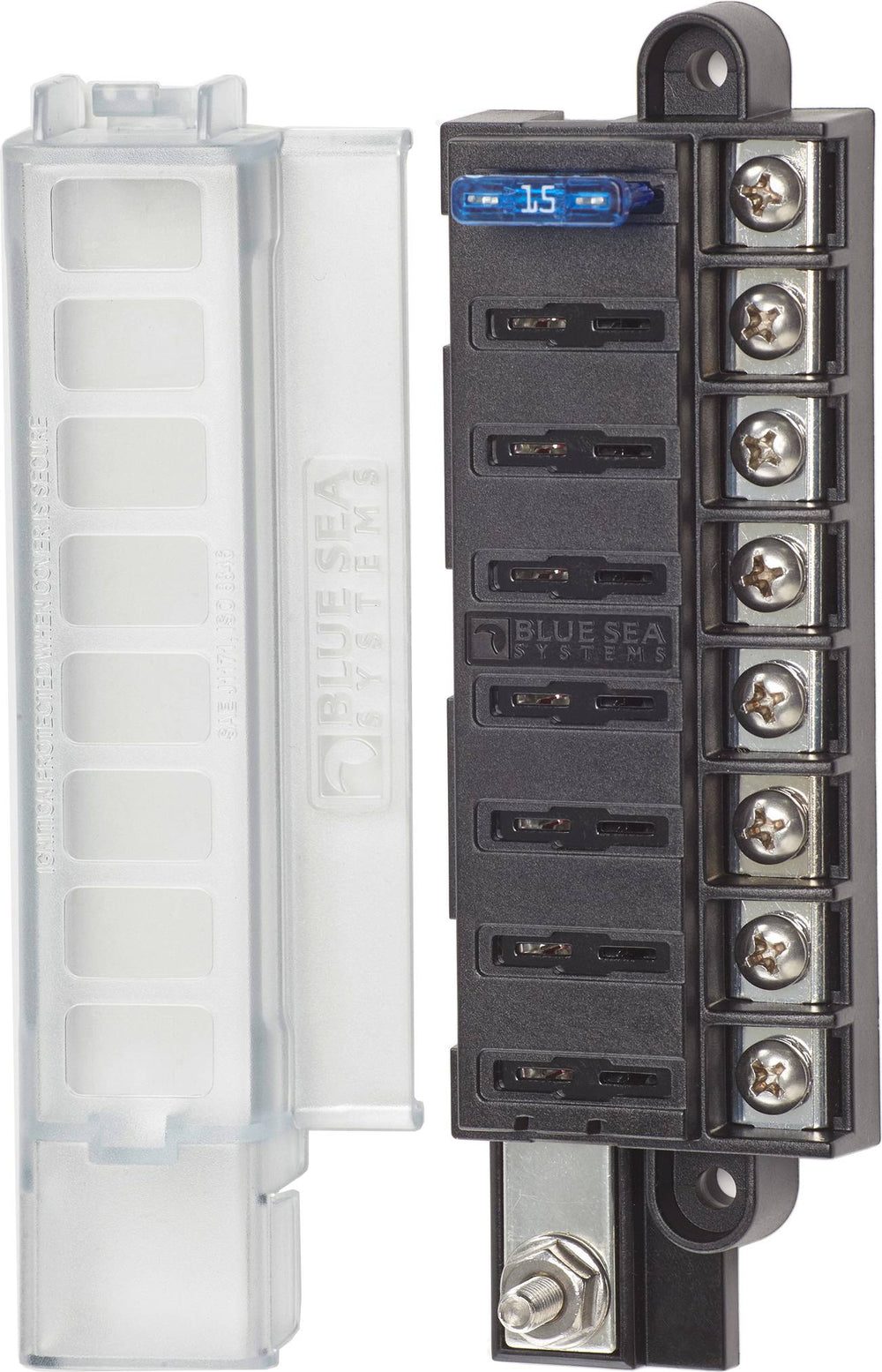 Blue Sea ST Blade Compact Fuse Blocks - 8 Circuits W/Cover • 5046-BSS
