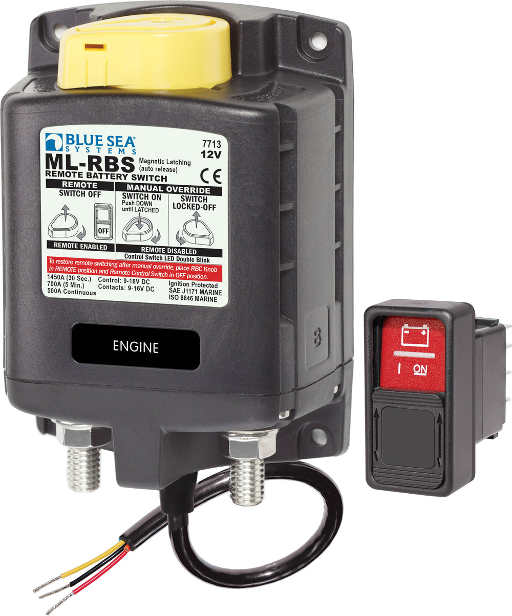 Blue Sea ML-RBS Remote Battery Switch w/ Manual Control Release - 12V • 7713-BSS