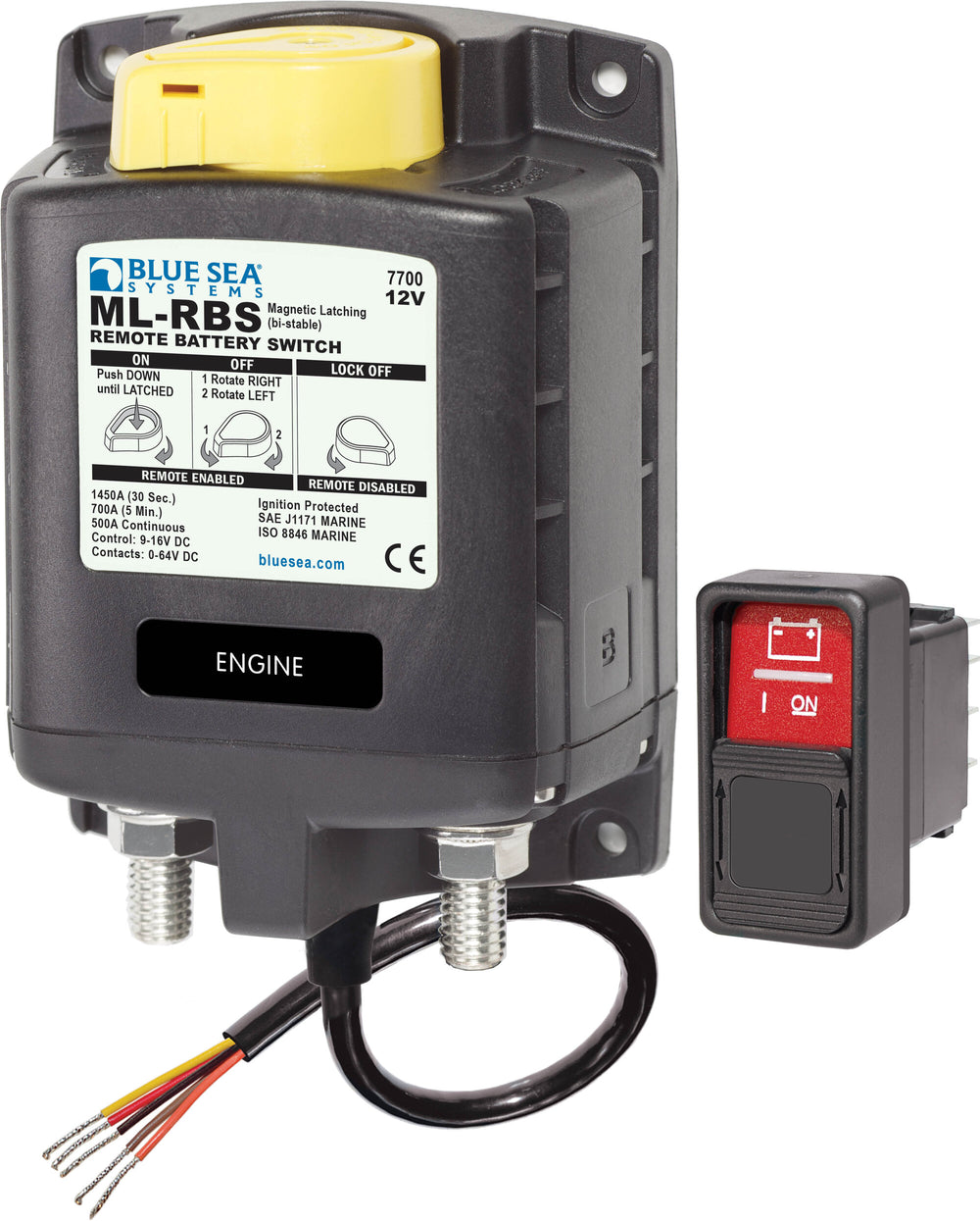 Blue Sea ML-Series Remote Battery Switch W/Manual Control 12VDC • 7700-BSS