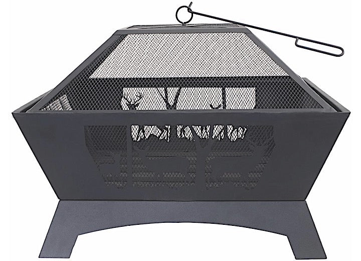 Blue Sky Outdoor Living 28" Square Deer Family Fire Pit • WBFP28SQ-OD