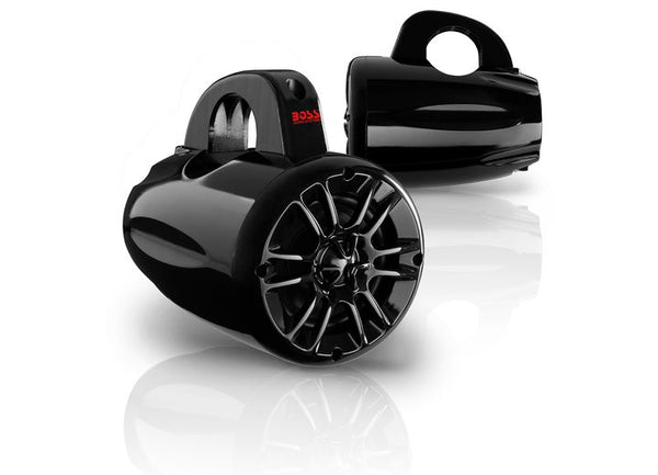 BOSS Marine Weatherproof Waketower System - 4 Inch Stereo Speakers, Full Range, 2 Way, IPX5 Rated, Pair • MRWT40