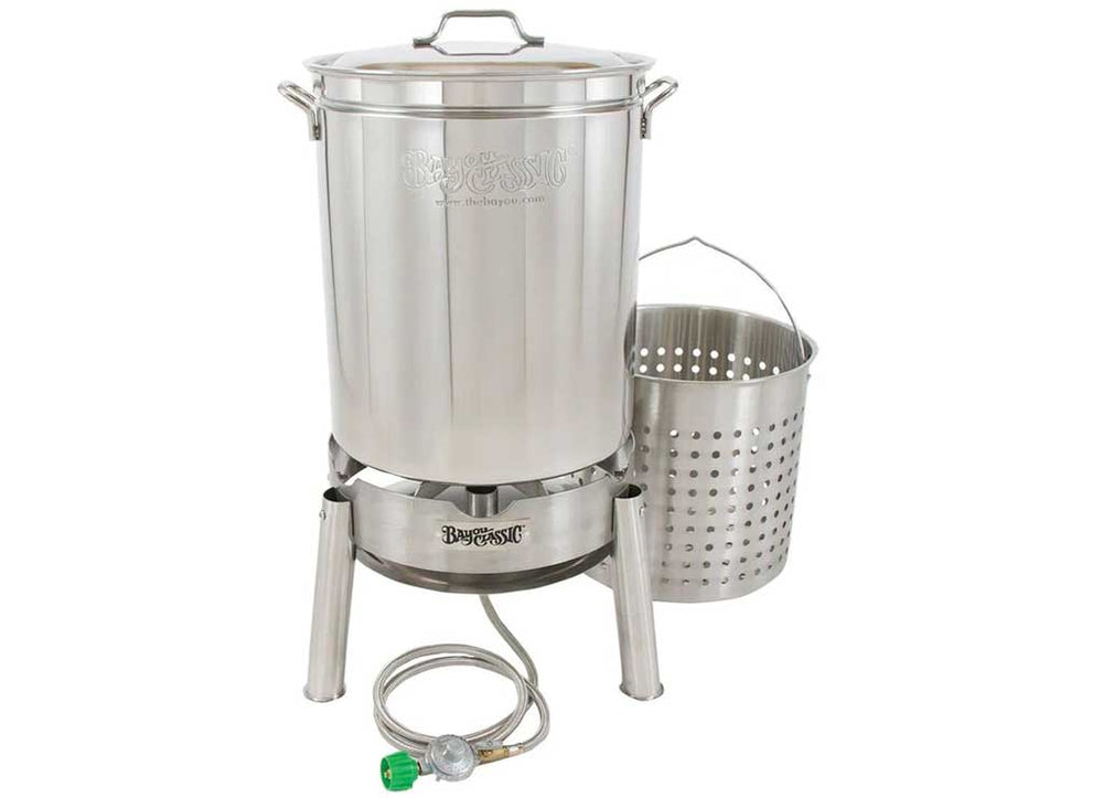 Bayou Classic 62-Quart Stainless Steel Outdoor Propane Gas Boil/Steam Cooker Kit • KDS-160