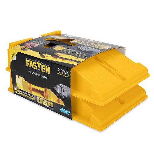 Camco FasTen Premium RV Leveling Trailer Ramps w/ Convenient Handle, 2-Pack • 44535