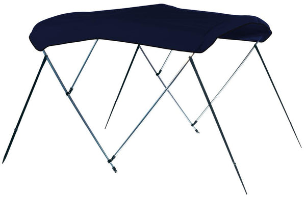 Carver 6' L x 79"-84" W x 46" H Captain Navy Sunbrella Acrylic Round Tube 3-Bow Ready to Assemble Bimini Top Kit • A4681UB-5