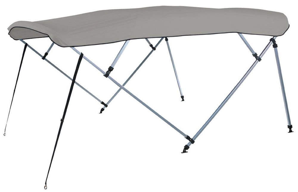 Carver 8' L x 96"-102" W x 48" H Cadet Gray Sunbrella Acrylic Square Tube 4-Bow Ready to Assemble Pontoon Bimini Top Kit • A(8SQ)4893UB-10