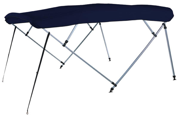 Carver 8' L x 96"-102" W x 48" H Captain Navy Sunbrella Acrylic Square Tube 4-Bow Pontoon Bimini Top Kit w/ Running Light Cut-Out • A(8SQ)4893UB-5