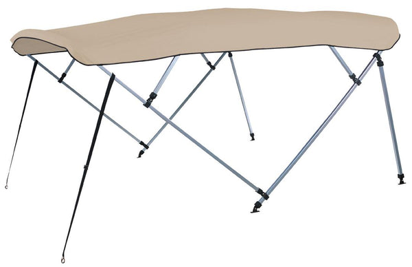 Carver 6' L x 96"-102" W x 48" H Linen Sunbrella Acrilyc Square Tube 4-Bow Bimini Top • A(8SQ)4893UB-12
