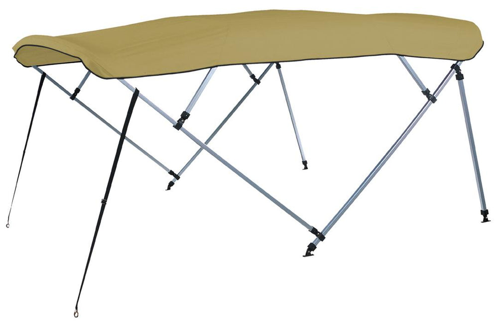Carver 6' L x 96"-102" W x 48" H Toast Sunbrella Acrilyc Square Tube 4-Bow Bimini Top • A(8SQ)4893UB-16
