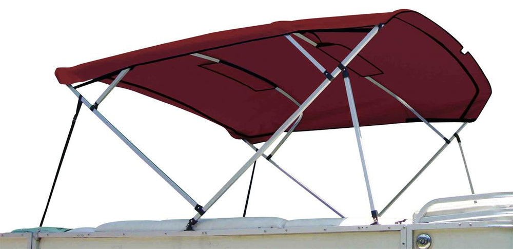 Carver 8' L x 96"-102" W Burgundy Sunbrella Acrylic 4-Bow Pontoon Bimini Canvas • 8PONRCLA08