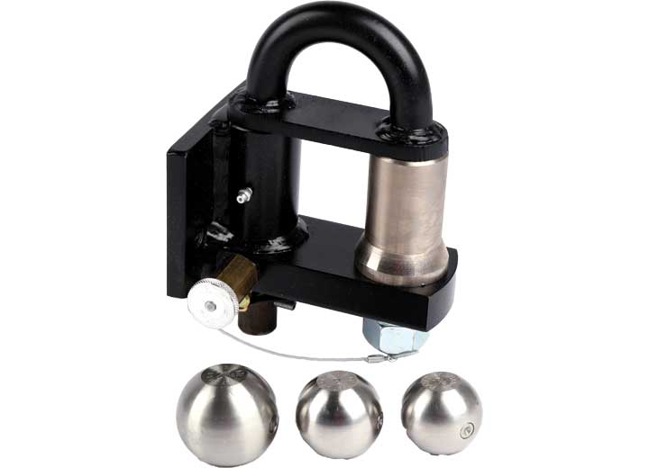 Convert-A-Ball Bolt-On Pintle Hitch with Stainless Steel 3-Ball Set • PH-1