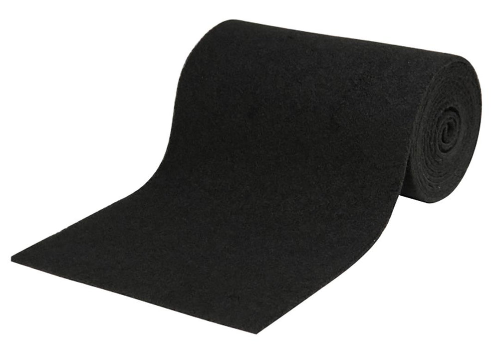 C.E. Smith Black Polyester Bunk Roll Carpet, 11" x 12' • 11330