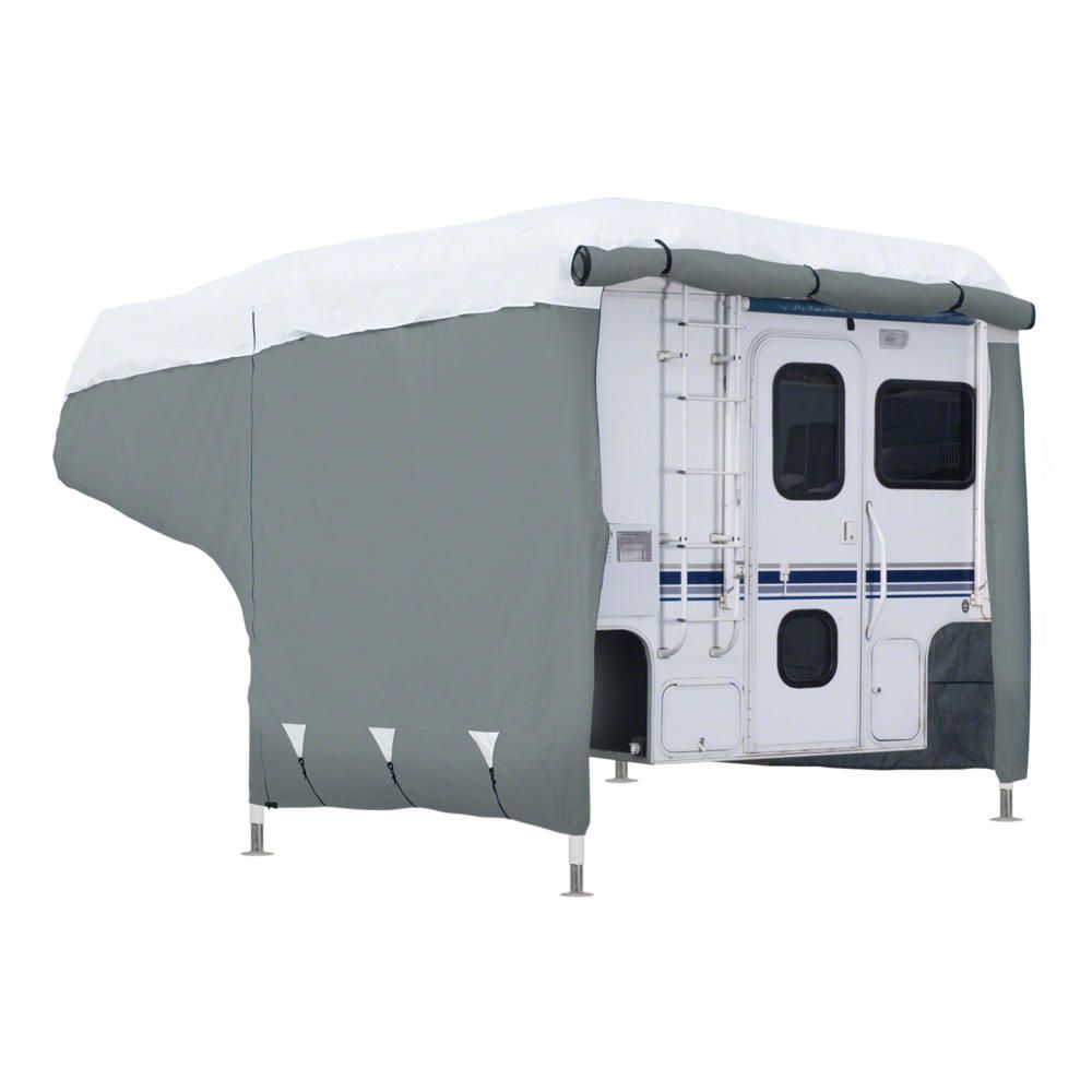 Classic Accessories PolyPro 3 Truck Camper Cover, Gray with White Roof, 10'-12' • 80-037-153101-00