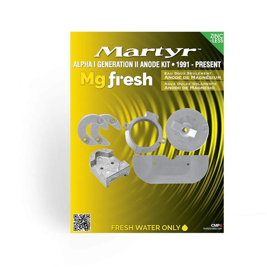 Martyr Magnesium Anode Kit - MerCruiser Alpha I Generation II Engine 1991 To Present • CMALPHAKITM