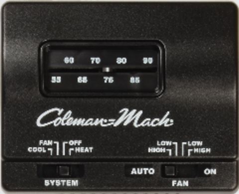 Coleman-Mach Analog Cool Only RV Air Conditioner Thermostat - Black • 7330-3861