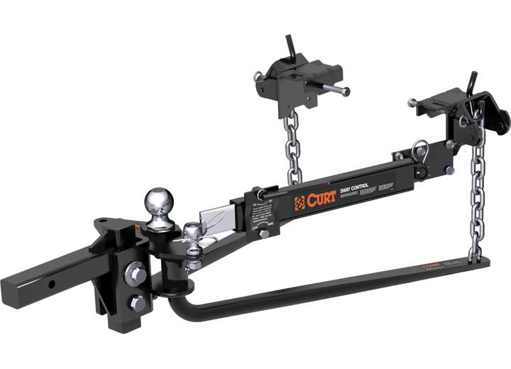 Curt Round Bar Weight Distribution Hitch With Lubrication, Sway Control (8-10k) • 17062