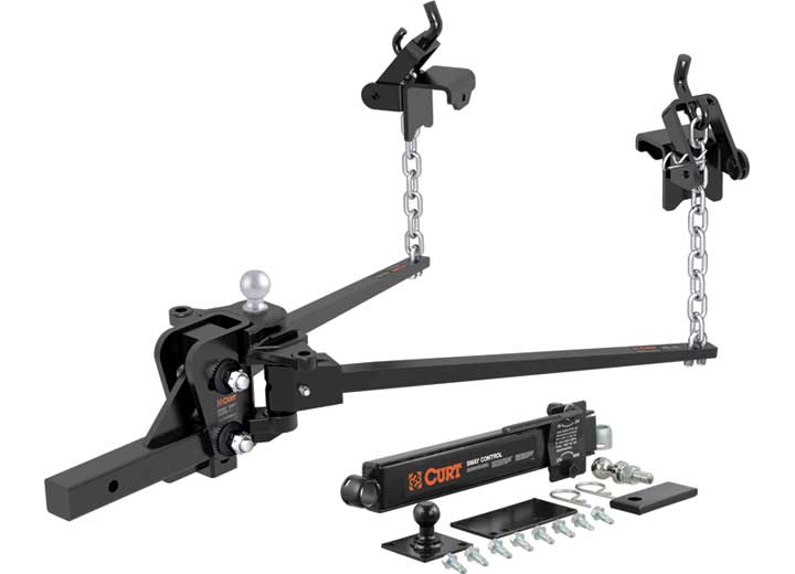 Curt Short Trunnion Bar Weight Distribution Hitch Kit (8K - 10K lbs., 28-3/8" Bars) • 17322