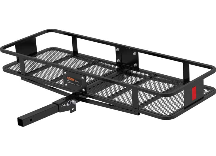 Curt 60" X 20" Black Steel Basket Cargo Carrier (Folding 2" Shank, 500 lbs.) • 18151