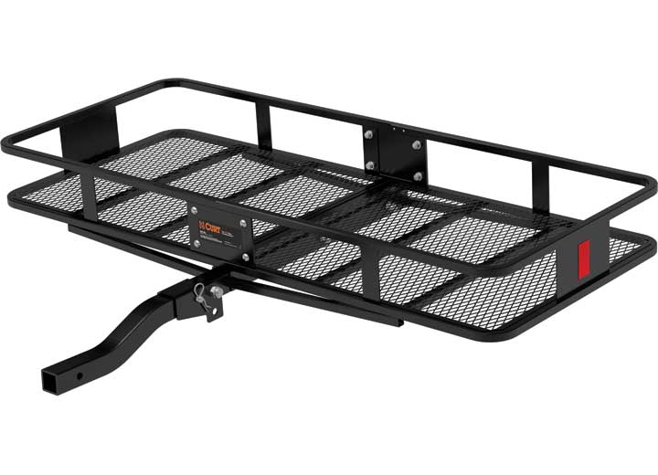 Curt 60" X 24" Black Steel Basket Cargo Carrier (Folding 2" Shank, 500 Lbs.) • 18153