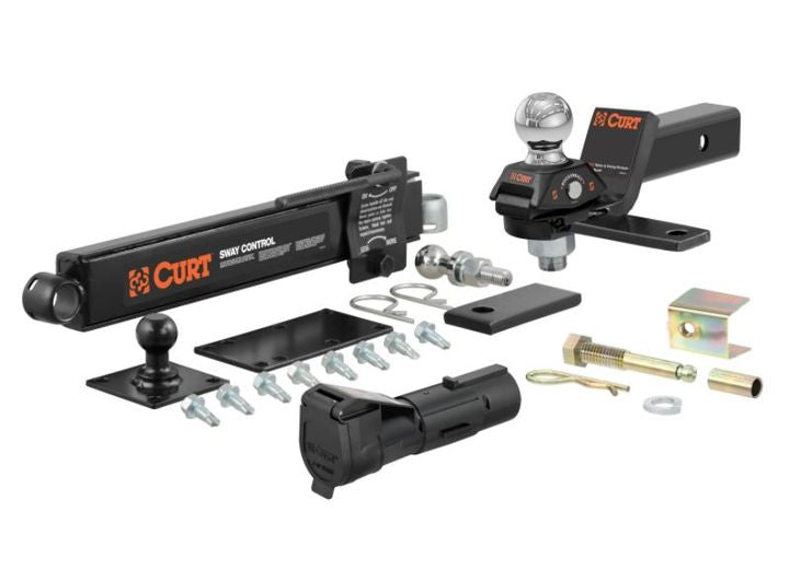 Curt RV Towing Starter Kit (Cushion Hitch, Sway Control, Echo Brake Controller) • 45190