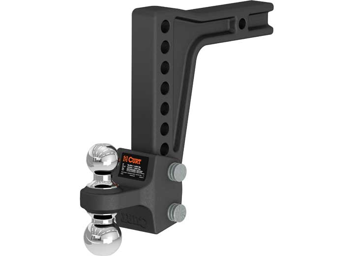 Curt Deep-Drop Adjustable Trailer Hitch Ball Mount with Dual Ball, 2" Shank, 15K • 45936