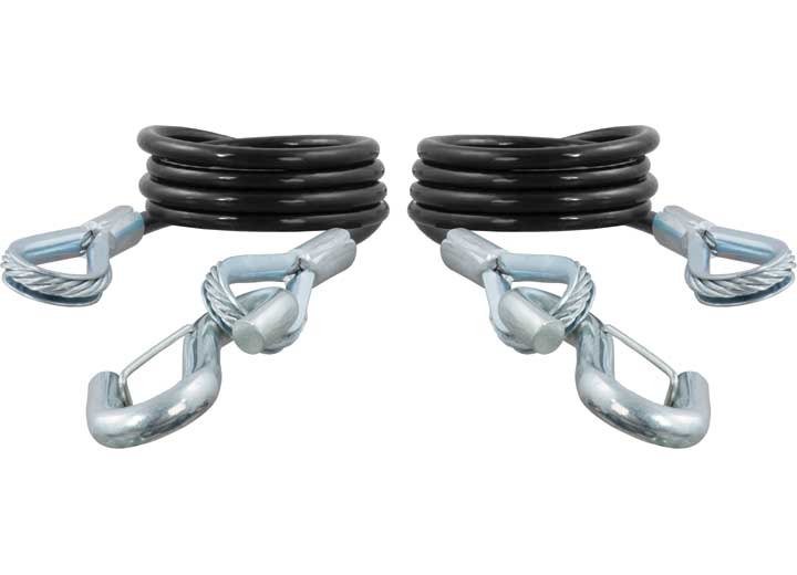 Curt 43-7/8" Safety Cables with Two Snap Hooks, 3,500 LBS, Vinyl-Coated, 2-Pack • 80136