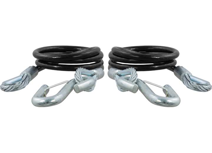 Curt 44-1/2" Safety Cables w/ 2 Snap Hooks, 5,000 LBS, Vinyl-Coated, 2-Pack • 80151