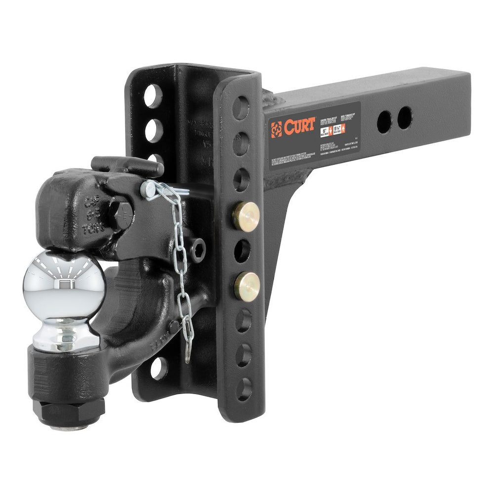 Curt Adjustable Channel Mount w/ 2-5/16" Ball & Pintle, 2" Shank, 13K Lbs • 45907