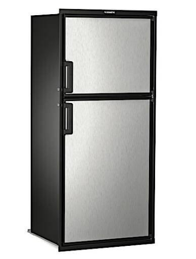 Dometic Americana II Dual Compartment 2 Door RV Refrigerator With Freezer 6 Cubic Feet, AC/LP Gas, Black Frame • DM2672RB1