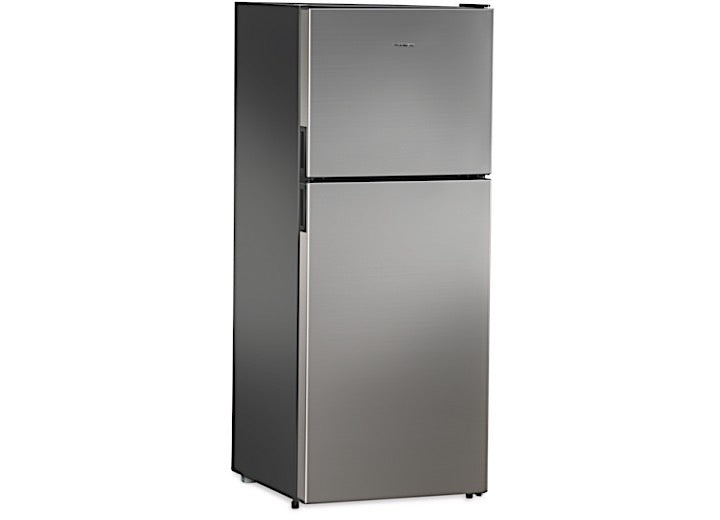 Dometic 10 Cubic Foot 12 Volt DC Dual Compartment Refrigerator with Freezer, Left Hand Hinges, Stainless • 9600026947
