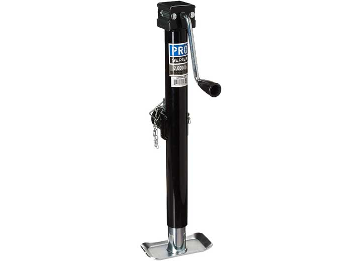 Pro Series Round Trailer Jack, Side Mount, 2,000 lbs. Lift Capacity, Sidewind, Weld-On, 15" Travel • 1401080303