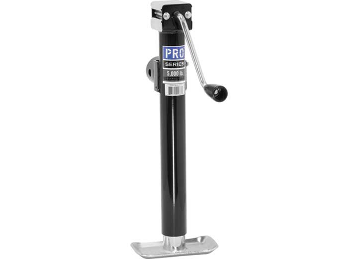 Pro Series Round Trailer Jack, Side Mount, 5,000 lbs. Lift Capacity, Sidewind, Weld-On, 15 Inch Travel • 1401440303