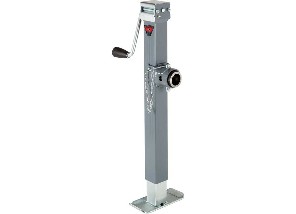 Bulldog Square Trailer Jack, Side Mount, 5,000 lbs. Support Capacity, Sidewind, Weld-On, 15 Inch Travel • 195356