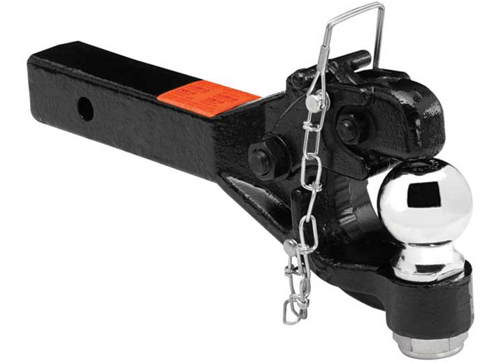 Draw-Tite Pintle Hook & Ball Combination Ball Mount, Fits 2 Inch Square Receiver, 12,000 lbs. Capacity Hook, 2-5/16 Inch Diameter Ball, 12,000 lbs • 63042