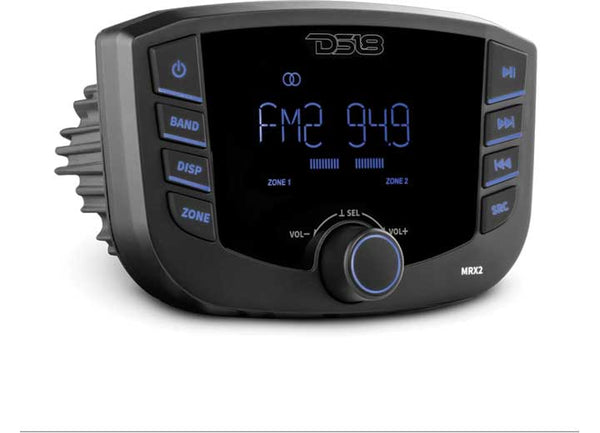 DS18 Marine and Powersports Headunit 3" LCD screen , 2 Zones, 4 volts Output, BT, RDS 4X50 Watts • MRX2