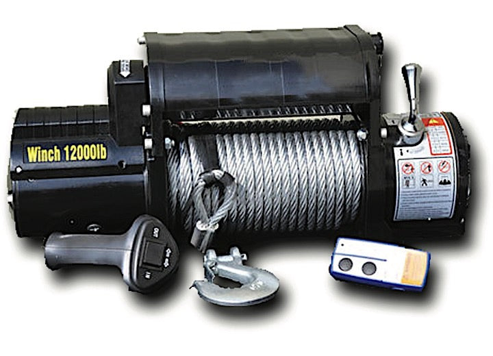 DV8 Offroad 12000 Lb Winch with Steel Cable and Wireless Remote • WB12SC