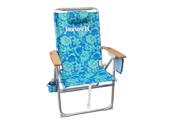E-Z Up Hurley Hi-Boy Wood Arm Beach Chair, Unity Blue • CHHRHBKOUB