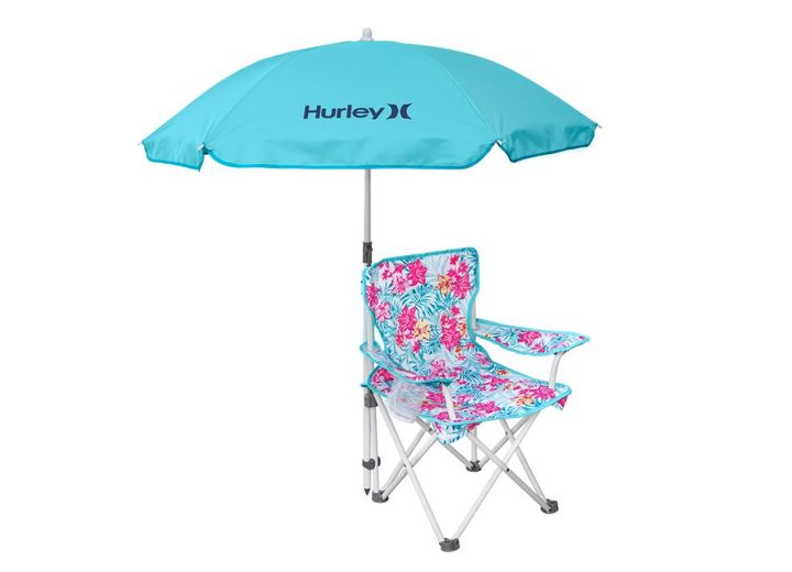 E-Z Up Hurley Kids Quad Chair With Umbrella, Lily Aqua • CHHRKQULLYAQ