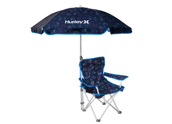 E-Z Up Hurley Kids Quad Chair With Umbrella, Navy Shark • CHHRKQUSHKNY