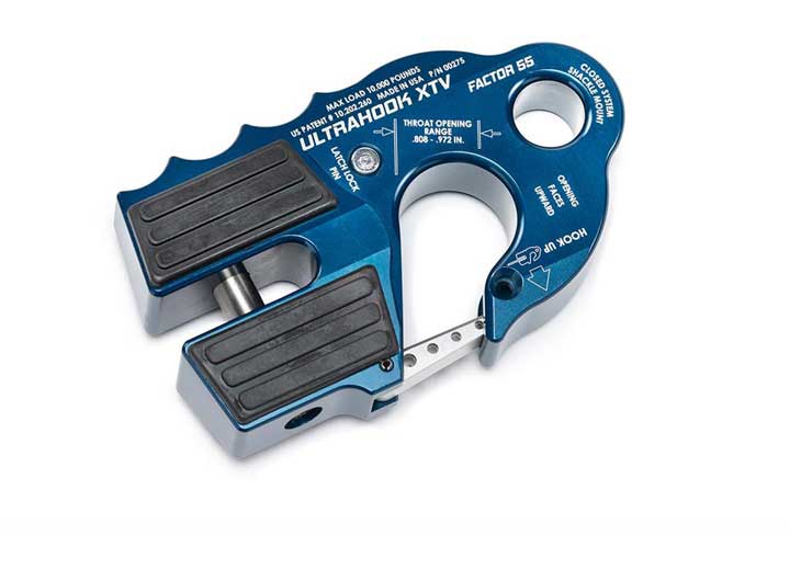 Factor 55 Ultrahook XTV Winch Hook with Shackle Mount, Blue • 00275-02