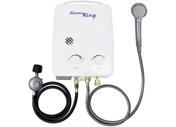 Flame King Portable Tankless Water Heater, Propane Gas, 5L 1.32 GPM at 34,000 BTU • YSNAZ132