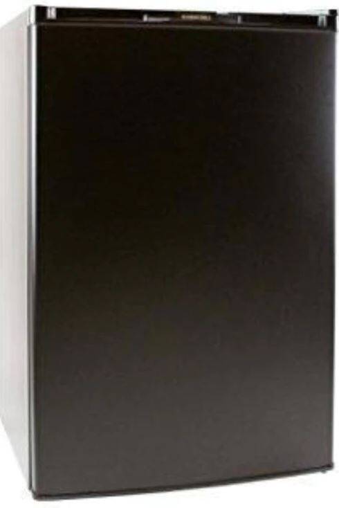 Everchill RV Refrigerator - 110V, 3.2 cu. ft., Left Hinge, Black with Stainless Steel Trim • BC-90LHH
