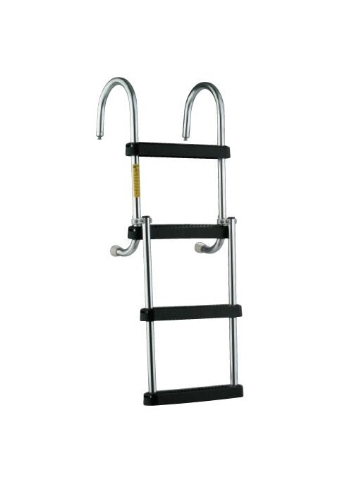 Garelick 43" Stainless Steel 4-Step Folding Pontoon Hook Ladder with Deck Mounting Cups • 12350-21