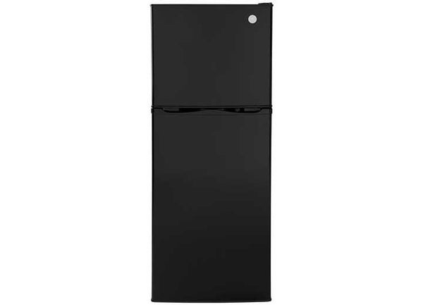 GE Appliances 9.8 Cubic Ft Top-Freezer Refrigerator - 12 Volt DC - Right Swing - Black • GPV10FGNBB
