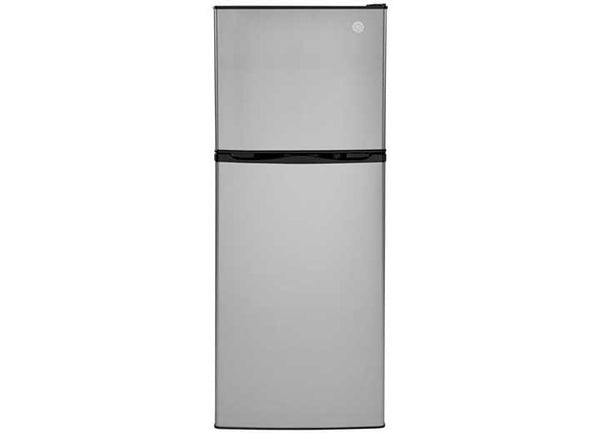 GE Appliances 9.8 cu ft 12 Volt DC Power Top-Freezer Refrigerator, Right Swing, Stainless Steel • GPV10FSNSB