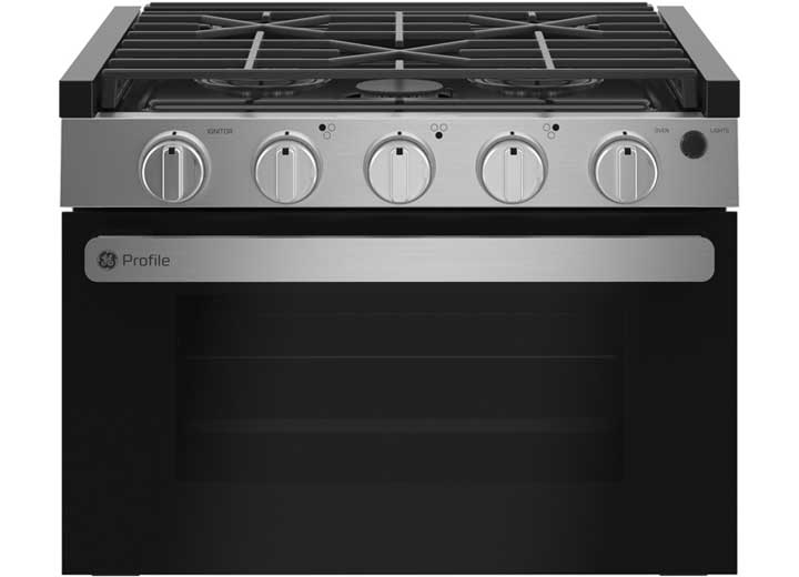 GE Appliances Profile 17" Drop-In RV Gas Range - Stainless Steel/Matte Black • PLD617RTSS