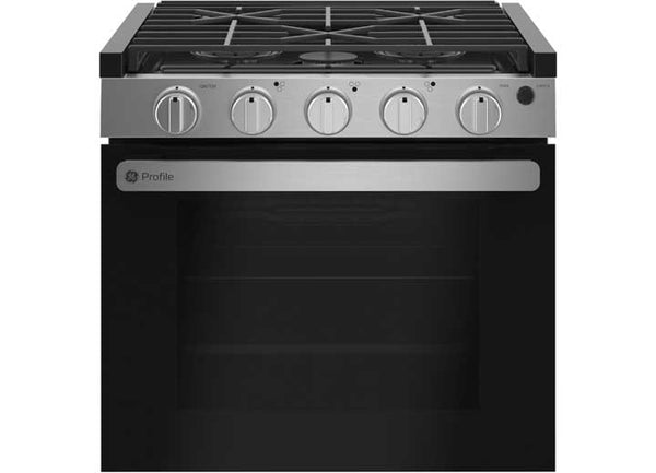 GE Appliances Profile 21" Drop-In Gas Range - Stainless Steel/Matte Black • PLD621RTSS
