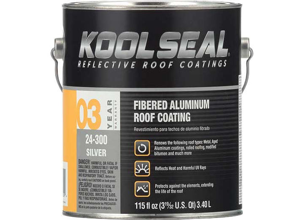 Kool Seal Fibered Aluminum Roof Coating - 1 Gallon - Silver • KS00024300-16