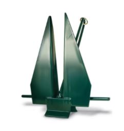 Greenfield 11 lb Green Vinyl Coated Iron Slip Ring Fluke Anchor • 669-11-FG
