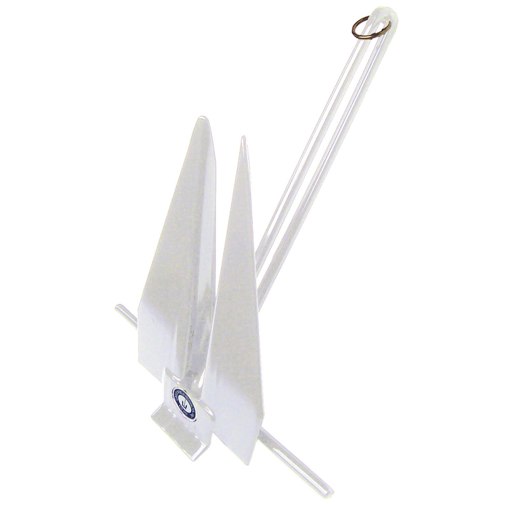 Greenfield 6 lb White Vinyl Coated Iron Slip Ring Fluke Anchor • 669-6-W